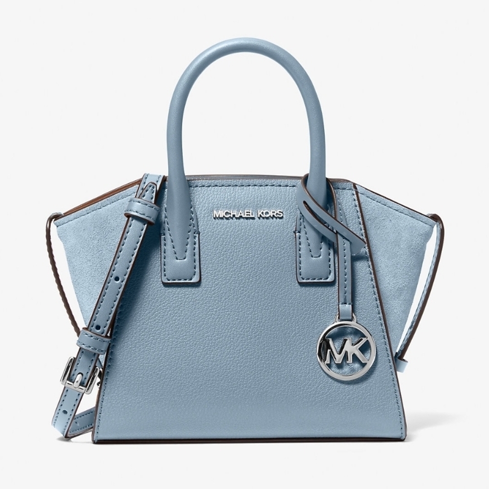 Michael Kors Avril XS Leather Satchel Pale Blue NWT